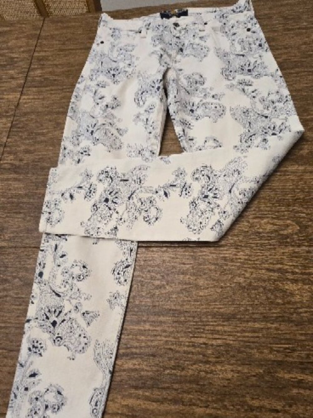 LUCKY BRAND Sofia Skinny Women's Blue/Cream Japanese Floral Print Skinny Jeans
